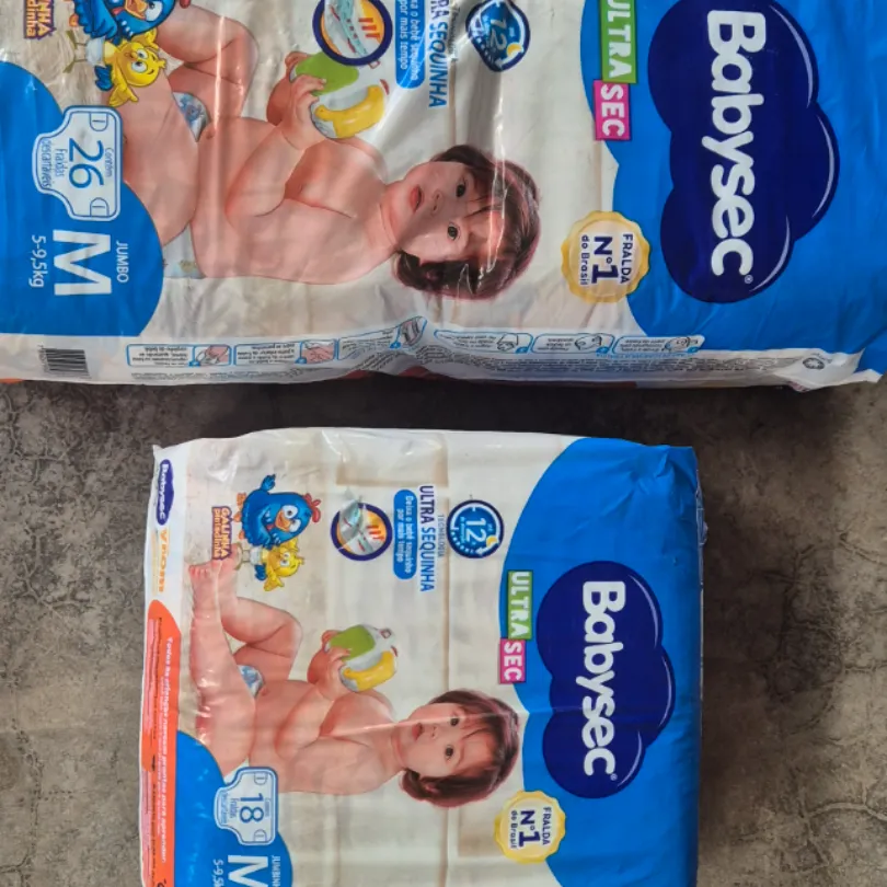 Fraldas descartáveis M - Troco pelo tamanho G