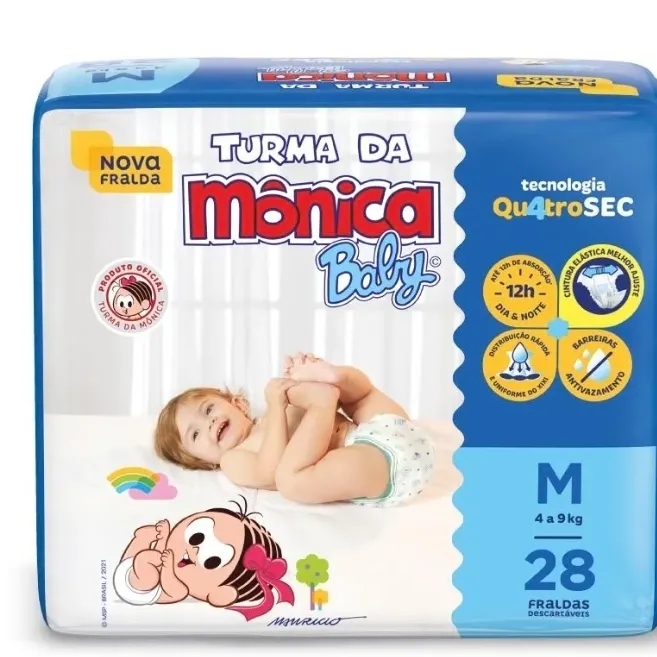 Fralda Tamanho M Turma da Mônica 