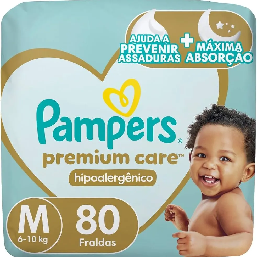 Pampers premium care pacote com 80 unid.