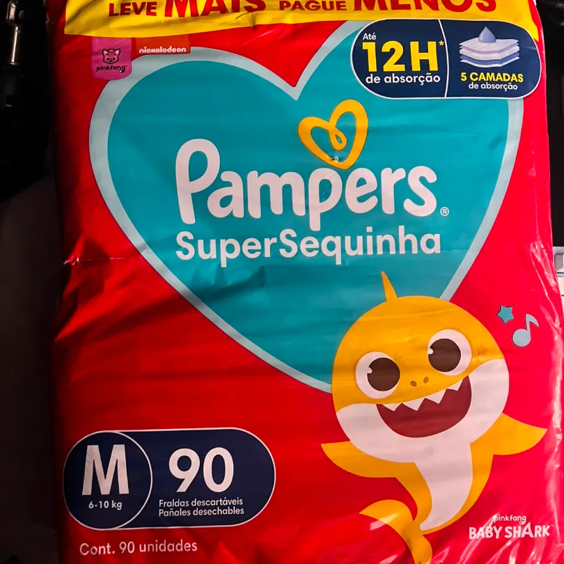 Fralda Pampers super sequinha 