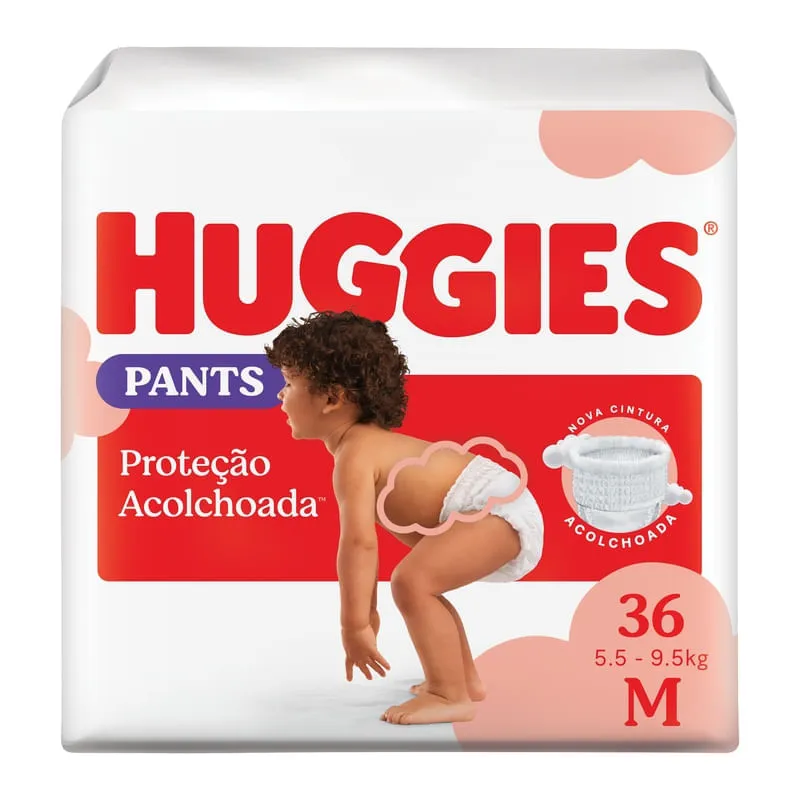 Fralda Huggies Pants Proteção Acolchoada M 36 Unidades