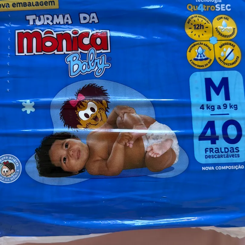 Fralda turma da Mônica Tamanho M 