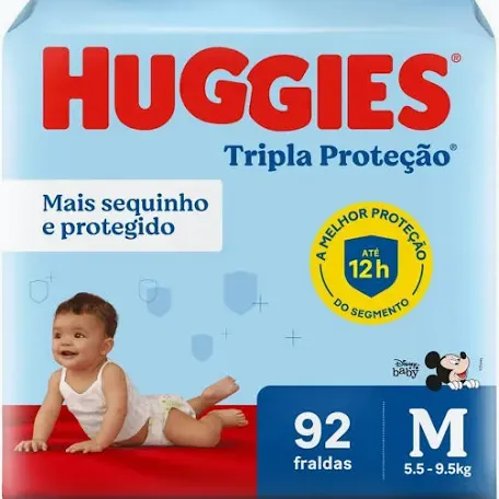 Huggies Tripla Proteção M - 92 unidades