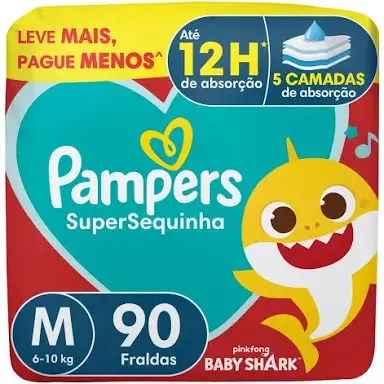 Pampers Super Sequinha M - 90 unid