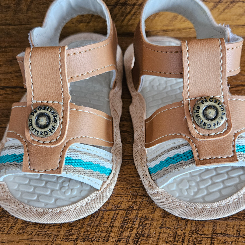 Sandálias de Couro para Recém-Nascido 
